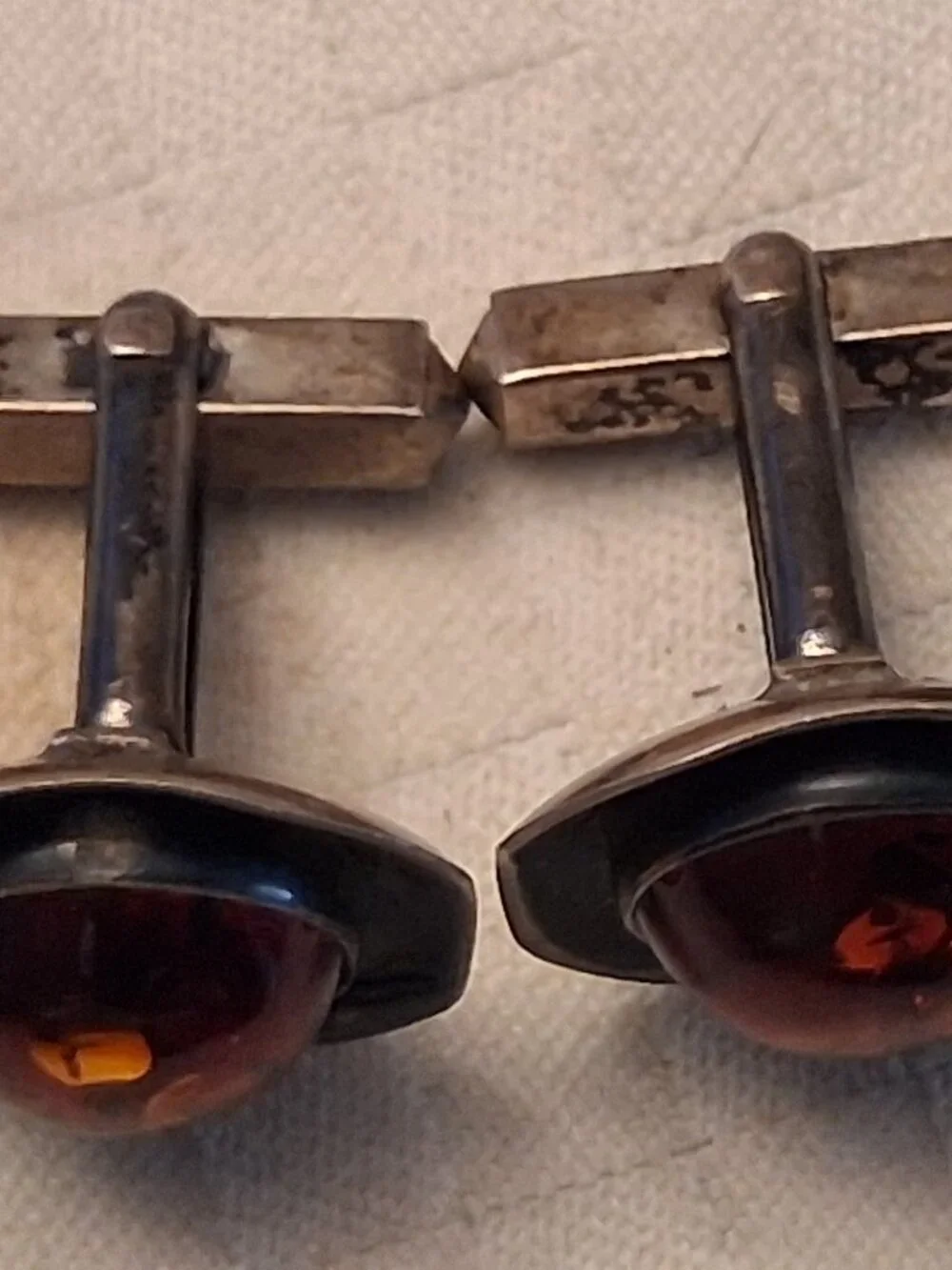 Amber and Silver cufflinks 925